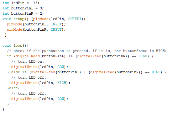 Code die hoort bij Arduino opdracht 10